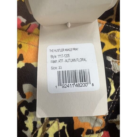 Mother The Hustler High-Rise Corduroy Pants Autumn Floral Size 33 - Picture 9 of 12